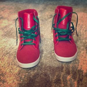 DC red and green shoes